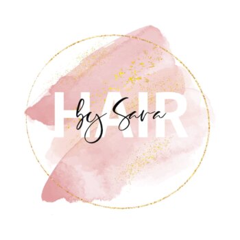 Free Vector | Elegant logo for hair salon with pink watercolour texture and gold glitter