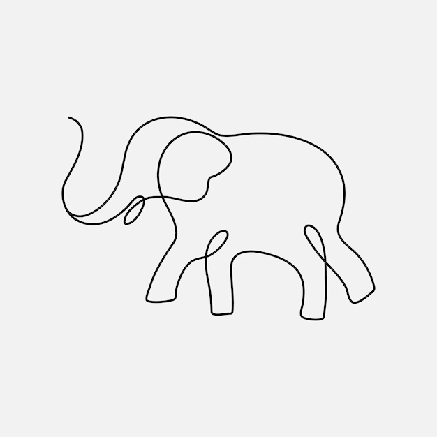 Free Vector | Elephant logo element, line art animal illustration vector