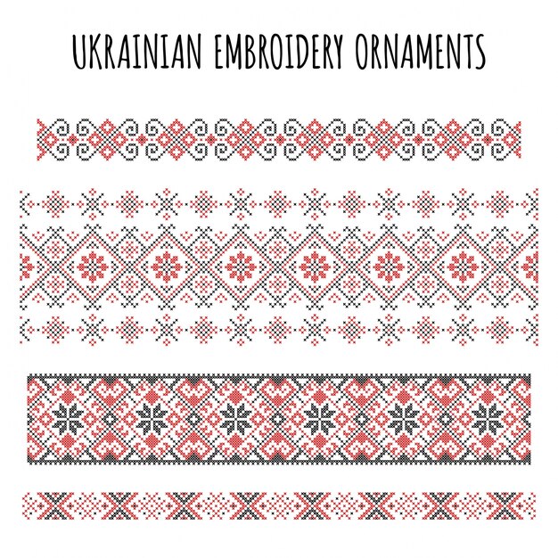 Free Vector | Embroidery ornaments collection