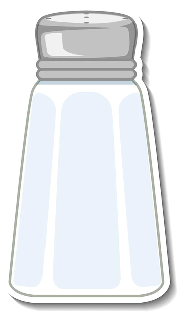 Free Vector | Empty salt bottle sticker on white background