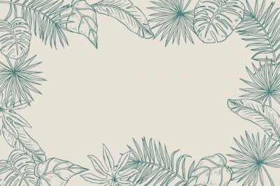Free Vector | Engraving hand drawn tropical leaves background