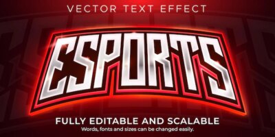Free Vector | Esport text effect, editable gamer and neon text style