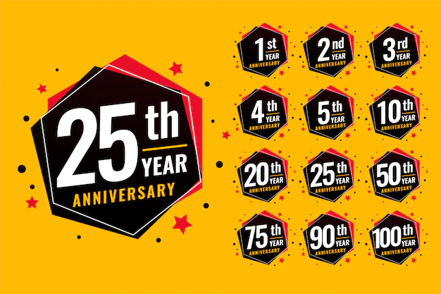 Free Vector | Event festive anniversary labels set