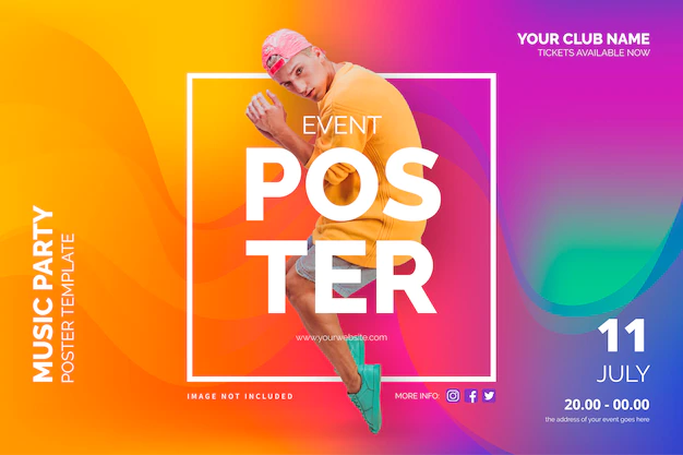 Free Vector | Event poster template with abstract shapes