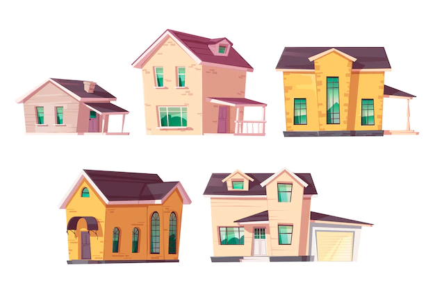 Free Vector | Evolution house architecture housing progress set