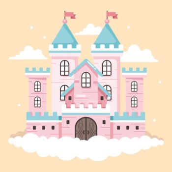 Free Vector | Fairy tale castle with clouds