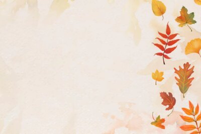 Free Vector | Fall leaves beige background vector