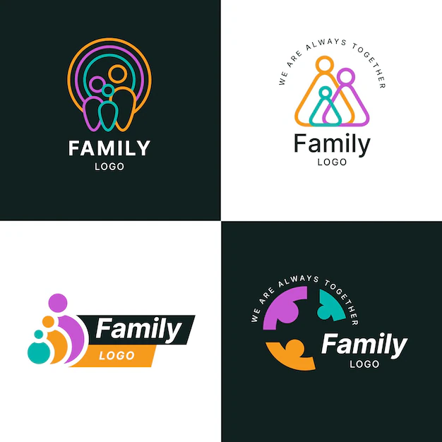 Free Vector | Family logo collection