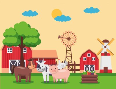 Free Vector | Farm fresh cartoon