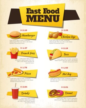 Free Vector | Fast food menu design