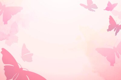 Free Vector | Feminine butterfly background, pink border, vector animal illustration