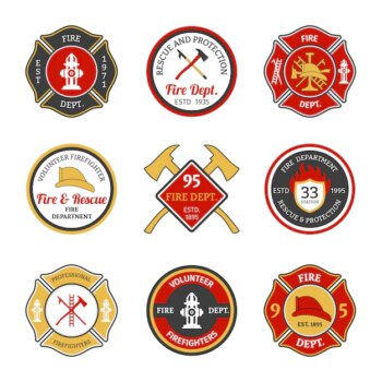 Free Vector | Fire department emblems