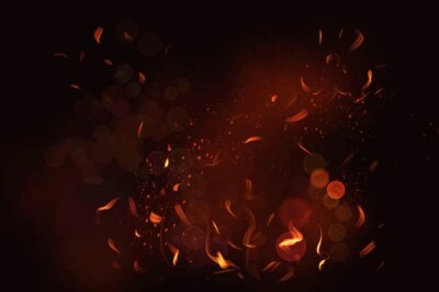 Free Vector | Fire flame element vector in black background