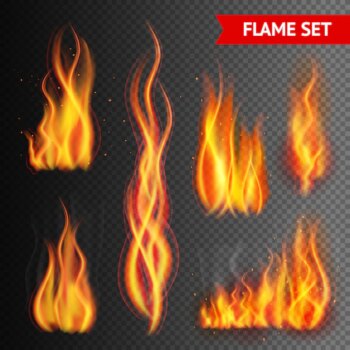 Free Vector | Fire on transparent background