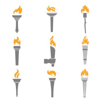 Free Vector | Fire torch icons