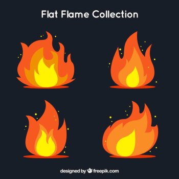 Free Vector | Flame pack in flat design