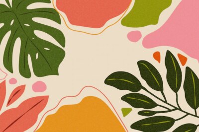 Free Vector | Flat abstract nature doodle background