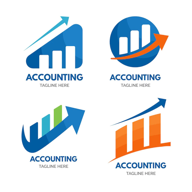 Free Vector | Flat accounting logo template collection