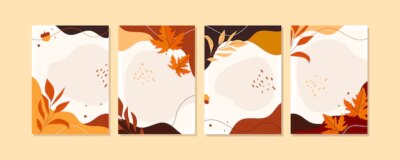 Free Vector | Flat autumn cards collection