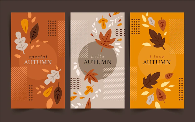 Free Vector | Flat autumn instagram stories collection