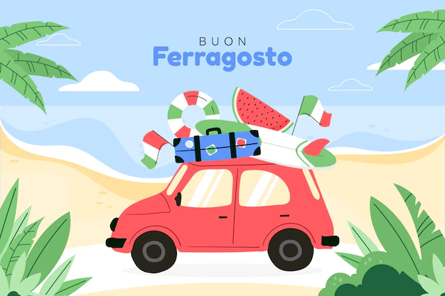 Free Vector | Flat background for ferragosto celebration