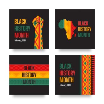 Free Vector | Flat black history month instagram posts