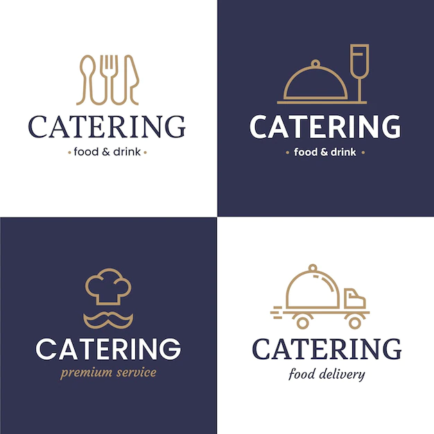 Free Vector | Flat catering logo template collection