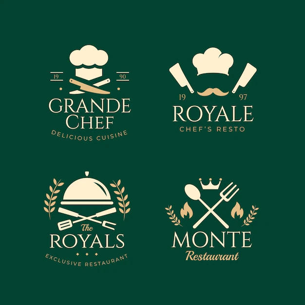 Free Vector | Flat chef logo collection