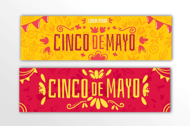 Free Vector | Flat cinco de mayo banners set