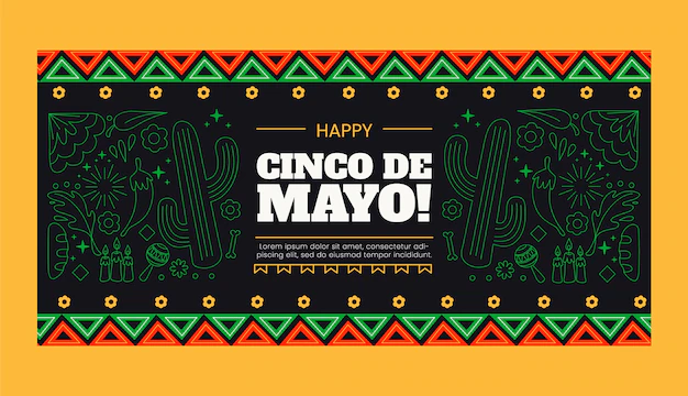 Free Vector | Flat cinco de mayo horizontal banner template