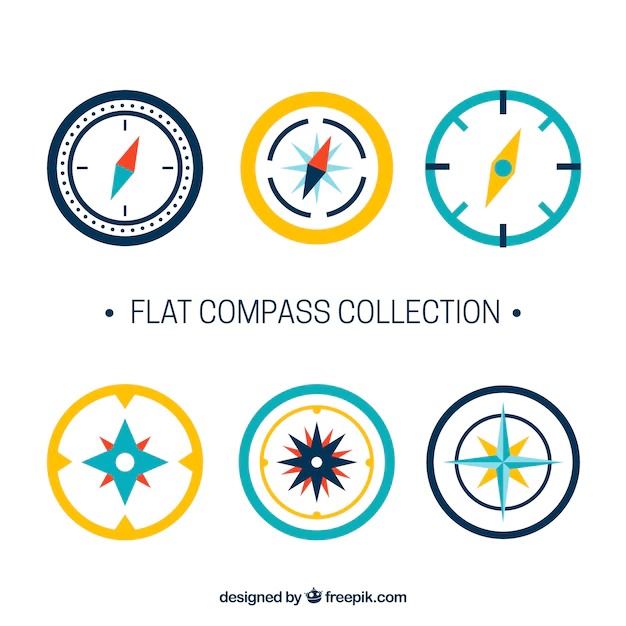 Free Vector | Flat compass collection
