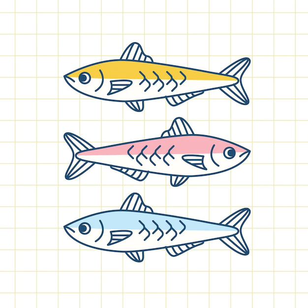 Free Vector | Flat delicious sardine illustration