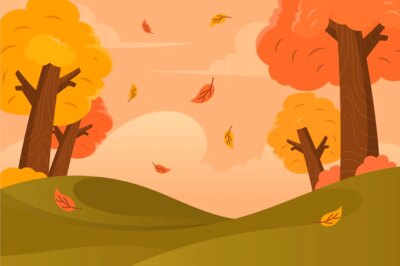 Free Vector | Flat design autumn background with colorful trees