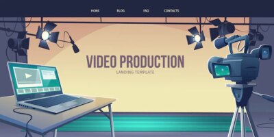 Free Vector | Flat design banner video contest