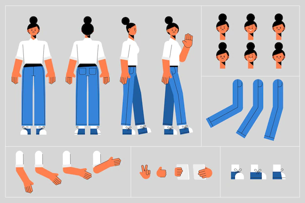 Free Vector | Flat design character animation frames