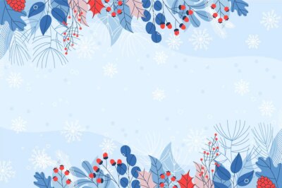 Free Vector | Flat design copy space winter background