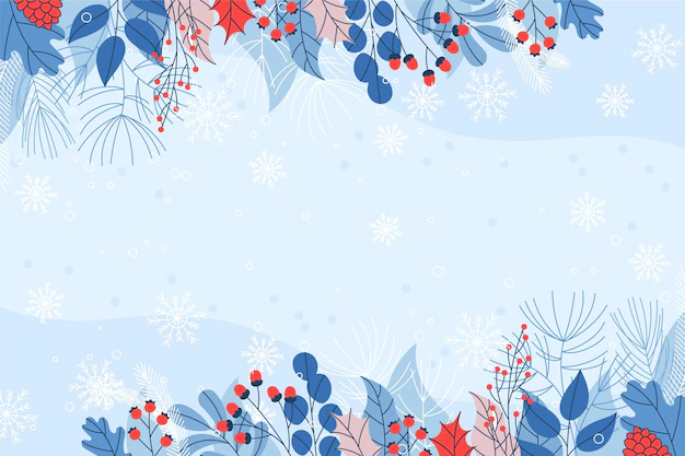 Free Vector | Flat design copy space winter background