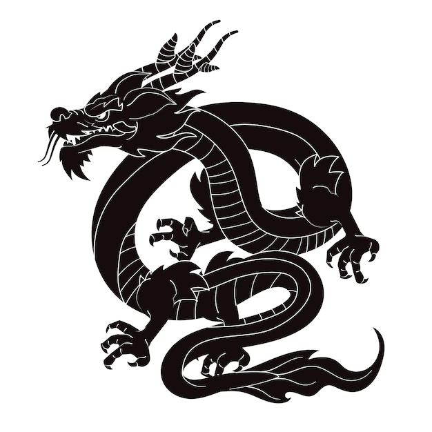Free Vector | Flat design dragon silhouette