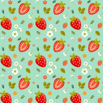 Free Vector | Flat design fruit and floral pattern illustration