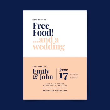 Free Vector | Flat design funny wedding invitations