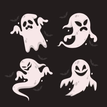 Free Vector | Flat design halloween ghost pack
