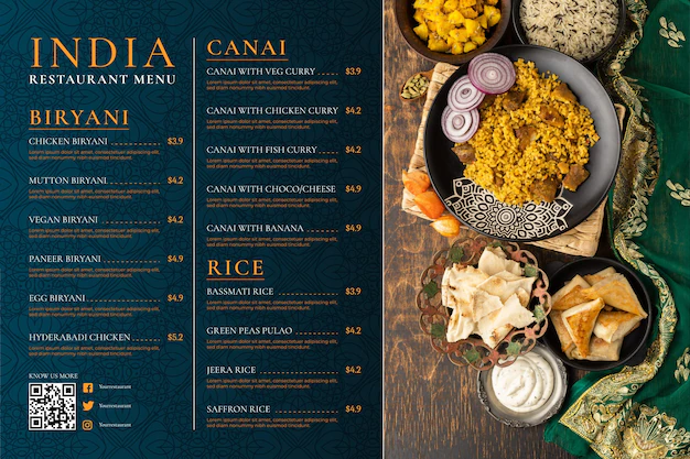 Free Vector | Flat design indian menu