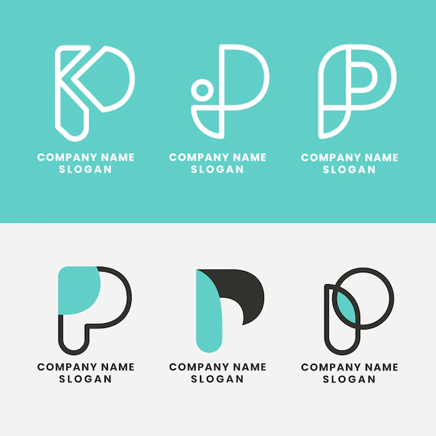 Free Vector | Flat design letter p logo template