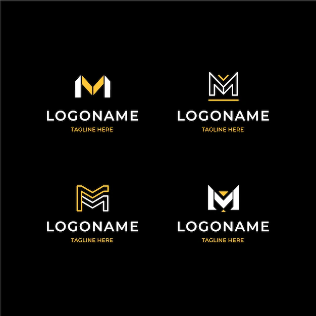 Free Vector | Flat design m logo collection