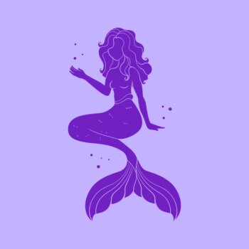 Free Vector | Flat design mermaid silhouette illustration