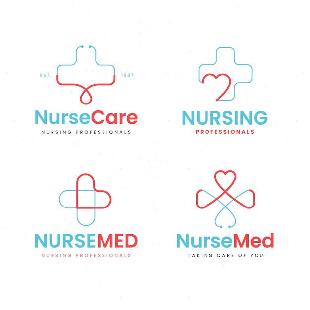Free Vector | Flat design nurse logo collection
