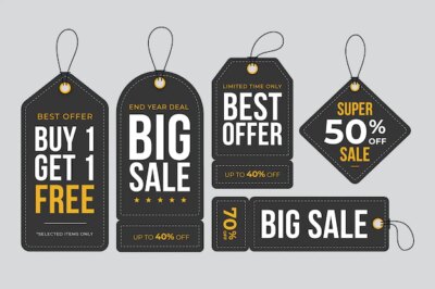 Free Vector | Flat design set of sales tags