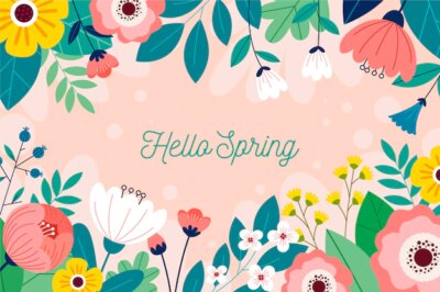 Free Vector | Flat design spring background