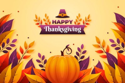 Free Vector | Flat design thanksgiving background with pumpkin