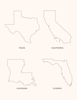 Free Vector | Flat design united states outline maps